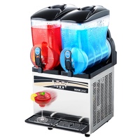 VEVOR Commercial Frozen Drink Maker, 15Lx2 Double Tank Slushy Machine, 120 Cups Stainless Steel Margarita Smoothie Frozen Drink Machine, Slushie Maker
