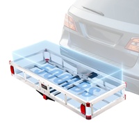 49.4 x 22.4 x 7.1 in Hitch Cargo Carrier, 500lb Capacity Trailer Hitch Mount Aluminum Cargo Basket, Luggage Carrier Rack Fits 2" Hitch Receiver for SU