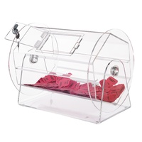Acrylic Raffle Drum, Holds 5000 Tickets or 200 Raffle Balls, Professional Raffle Ticket Spinning Cage with 2 Keys, Transparent Lottery Spinning Drawin