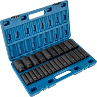 VEVOR Impact Sockets Set 1/2 Inch Drive 26 PCS Metric 10mm - 36mm Deep 6-Point Set