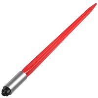 VEVOR Hay Spear 32" Bale Spear 1350 lbs Capacity, Bale Spike Quick Attach Square Hay Bale Spears 1.4" Wide, Red Coated Bale Forks, Bale Hay Spike with