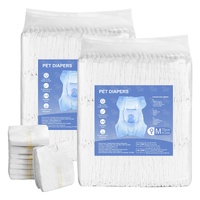 Disposable Dog Diapers, Super Absorbent Female Dog Diapers, 360° Leak-Proof Female Doggy Pet Diaper with Wetness Indicator for Heat Period, Training, 