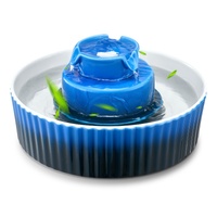 Ceramic Cat Water Fountain, 2.1 L Cupcake Pet Fountain, Porcelain Cat Water Dispenser with Ultra-Quiet Pump, 360° Drinking Area and Multi-Layer Filtra