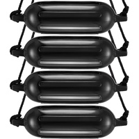 VEVOR Boat Fenders, 6.5" x 23" Boat Bumpers for Docking, Inflatable Ribbed Fender with Center Holes, Marine Boat Dock Fender Bumper with Air Pump, 4 N