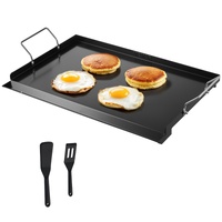 Carbon Steel Griddle, 24x16 inch Universal Flat Top Rectangular Plate, Gas Grill Griddle for BBQ Grill, Teppanyaki, Portable Family Cookware with Hand