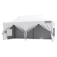 VEVOR Pop Up Canopy Tent Outdoor Gazebo Tent 10x20FT with Sidewalls & Bag White