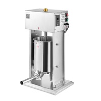 Electric Sausage Stuffer, 22 LBS / 10 L Vertical Meat Stuffer, Stepless Speed Control and Foot Pedal, Stainless Steel Heavy Duty Sausage Filler with 4