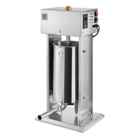 Electric Sausage Stuffer, 33 LBS / 15 L Vertical Meat Stuffer, Stepless Speed Control and Foot Pedal, Stainless Steel Heavy Duty Sausage Filler with 4