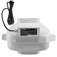 VEVOR 6" to 4.5" Radon Mitigation Fan System Kit Quiet 380 CFM Inline Duct Fan