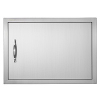VEVOR BBQ Access Door, 610x432 mm Single Outdoor Kitchen Door, Stainless Steel Flush Mount Door, Wall Vertical Door with Handle, for BBQ Island, Grill