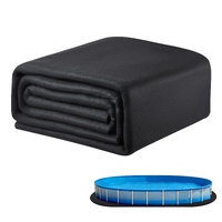 Oval Pool Liner Pad, 12 x 24 ft Pool Liner Pad for Above Ground Swimming Pools, Extra-Thick Pool Mat, Prevents Punctures, Recycled Geotextile Material