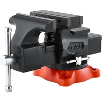 Bench Vise, 140 mm Jaw Width, 140 mm Max Jaw Opening Multipurpose Vise with 360° Swivel Locking Base, 73 mm Throat, Heavy Duty Ductile Iron Workbench 
