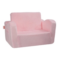 VEVOR Baby Chair Foldable 2-in-1 Comfy Baby Lounger Couch Kids Sofa Pink