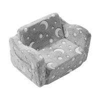VEVOR Fold-out Kids Sofa, Glow-in-the-Dark Kids Couch Chair, 2-in-1 Children Convertible Sofa to Lounger, Extra Soft Flip-out Toddler Couch for Siting