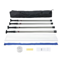 VEVOR Dust Barrier Poles, 10 Ft Barrier Poles, Dust Barrier System with 4 Telescoping Poles, Magnetic Zipper, Carry Bag and 32.8x13.12 Ft Plastic Film