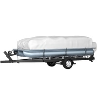 VEVOR Pontoon Boat Cover, Fit for 25\'-28\' Boat, Heavy Duty 600D Marine Grade Oxford Fabric, UV Resistant Waterproof Trailerable Boat Cover with 2 Su