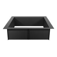 Fire Pit Ring, 36x36 in Outer/30x30 in Inner Diameter, 10inch Height Square Fire Pit Insert, Heavy Duty Carbon Steel Liner DIY Campfire Ring above or 