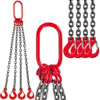 Chain Sling, 8 mm x 1m Lifting Chains with Hooks, G80 Engine Chain Hoist Lifts, 5 Ton Load Capacity Lifting Sling Chains for Engine Hoist, Engine Lift