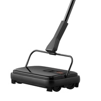 VEVOR Carpet Sweeper, 200 mm Sweeping Paths, Floor Sweeper Manual Non Electric, 300 ml Dustbin Capacity with Comb for Home Office Rugs Hardwood Surfac