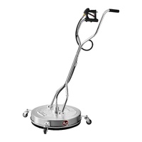 24" Pressure Washer Surface Cleaner, Stainless Steel Pressure Washer Attachments with 4 Wheels, 4000 Max PSI, 3/8 Quick Connector, 2 Spray Nozzles, Du