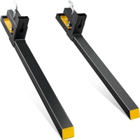 Pallet Forks, 1814 kg Capacity clamp on Pallet Forks, 1490 mm Tractor Bucket Forks, Heavy Duty Front Loader Attachment for Tractor, Loader Bucket, Ski