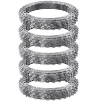 VEVOR Razor Wires, 246 ft Razor Barbed Wire, 5 Rolls Razor Wire Fencing Razor Fence, Razor Ribbon Barbed Wire Galvanized Razor Wire Fence, Rolls Razor