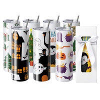 VEVOR 8 Pack Straight Sublimation Tumblers, 30 oz Blank Tumbler Bulk, Stainless Steel Double Wall Tumbler Cups with Straw, Lid, Brush, Base, Shrink Wr