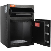 2.5 Cub Depository Safe, Deposit Safe with Drop Slot, Electronic Code Lock and 2 Emergency Keys, 20.27'' x 13.97'' x 13.97'' Business Drop Slot Safe f