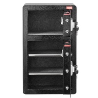 Double Doors 4.5 cu.ft Safe Box with Key Lock & Password, Safe Lock Box with Fireproof Bag, Key Rack, LED Light and 2 Height Adjustable and Removable 