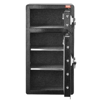 Double Doors 7.2 cu.ft Safe Box with Key Lock & Password, Safe Lock Box with Fireproof Bag, Key Rack, LED Light and 2 Height Adjustable and Removable 