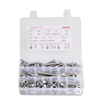 246 Pcs Bolts and Nuts Assortment Kit, Imperial Screws and Flat Washers, Stainless Steel 1/4-20,5/16-18,3/8-16, Spring Lock Washers for Furniture / Eq