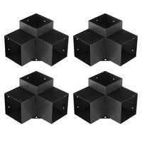 VEVOR Pergola Bracket Kit 152x152mm, 4pcs 3-Way Heavy Duty Corner Bracket Woodworks DIY Post Base Kit, Easy Installation Wooden Beams for Gazebos, Pat