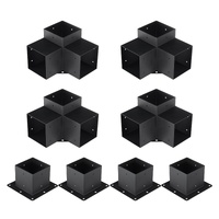 VEVOR Pergola Bracket Kit 152.4 x 152.4 mm, 8pcs 3-Way Heavy Duty Corner Bracket Woodworks DIY Post Base, Easy Installation Wooden Beams for Gazebos, 