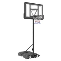 VEVOR Basketball Hoop, 4-10 ft Adjustable Height Portable Backboard System, 44 inch Basketball Hoop & Goal, Kids & Adults Basketball Set with Wheels, 