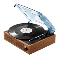 VEVOR Bluetooth Vinyl Record Player 3-Speed Belt Driven Turntable 3W Speakers