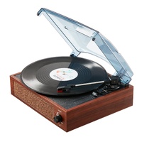 VEVOR Bluetooth Vinyl Record Player 3-Speed Belt Driven Turntable 5W Speakers