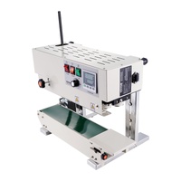 Continuous Bag Band Sealing Machine, 6-12 mm Sealing Width, Vertical Band Sealer Machine with Digital Temperature Control, Carbon Steel Bag Sealer for