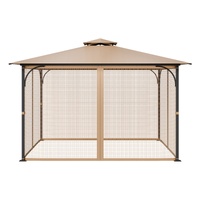 VEVOR Gazebo Netting Replacement, Fit Most 10 x 12 x 7.3 FT Gazebo, Outdoor Garden Gazebo Net, 4-Panel Sidewall Mesh Gazebo Curtain, Patio Midge Netti
