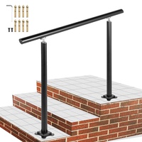 VEVOR Handrail Outdoor Stairs, 3ft, 34 Inch Outdoor Handrail, Outdoor Stair Railing Adjustable from 0 to 60 Degrees Handrail for Stairs Outdoor Black 