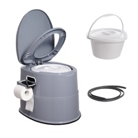 VEVOR Portable Toilet for Camping, Porta Potty with 5L Detachable Inner Bucket & Removable Paper Holder, Commode with Dual Lids, Travel Toilet for Adu