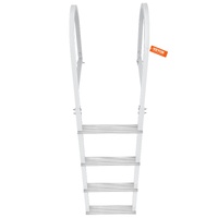 Dock Ladder, Removable 4 Steps, 500 lbs Load Capacity, Aluminum Alloy Pontoon Boat Ladder with 3.1'' Wide Step & Nonslip Rubber Mat, Easy to Install f
