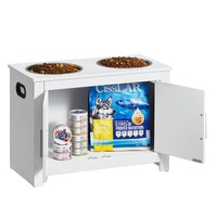 VEVOR Pet Feeding Station w/ 2 Elevated Dog Bowls Dog Food & Toy Storage Cabinet