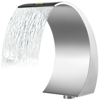 VEVOR Stainless Steel Pool Fountain 17.7 x 11.8 x 23.6 inches Pool Fountain Silver Pool Fountains for In Ground Pools Garden Outdoor Waterfalls Sheer 