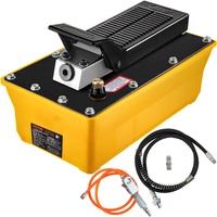 VEVOR Air Hydraulic Pump, 10,000 PSI Hydraulic Foot Pump, 0.6 Gal Reservoir Foot Operated Air/Hydraulic Pump, with Hose and Spray Gun for Heavy Machin