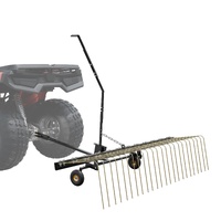 VEVOR Tow Behind Dethatcher, 1.5m Tow Dethatcher with 24 Steel Tines, Lawn Dethatcher Rake for ATV or Mower, Tow Behind Lawn Rake with Lift Handle for
