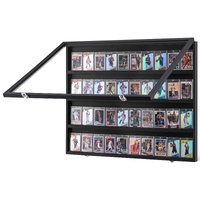 36 Graded Sports Card Display Case, 775 x 617 x 55 mm, Baseball Card Display Frame with 98% UV Protection Clear View PC Glass, Lockable Wall Cabinet f