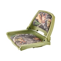 Boat Seat, Low Backrest, Folding Fishing Boat Seat with Thickened Sponge Cushion & PU Polyester Fabric, Strong PP Frame, Flip Up Boat Seat for Fishing