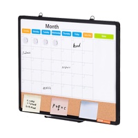 VEVOR 24"x 18" Monthly Calendar Whiteboard & Cork Board Combo with Aluminum Frame – 2-in-1 Magnetic Dry Erase Bulletin Board for Wall Mount – Ideal fo