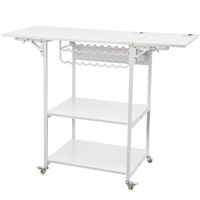 VEVOR Heat Press Table 3Tier Movable Heat Press Stand Foldable with Wheels White