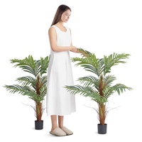 Artificial Palm Tree, 1219mm Tall Faux Plant, Secure PE Material & Anti-Tip Tilt Protection Low-Maintenance Plant, Lifelike Green Fake Tree for Home O